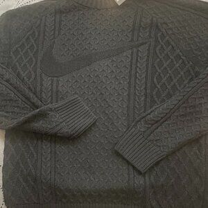 NIKE LIFE CABLE KNIT TURTLENECK BLACK WOOL SWEATER SIZE XL M OR S MEN $180.00
